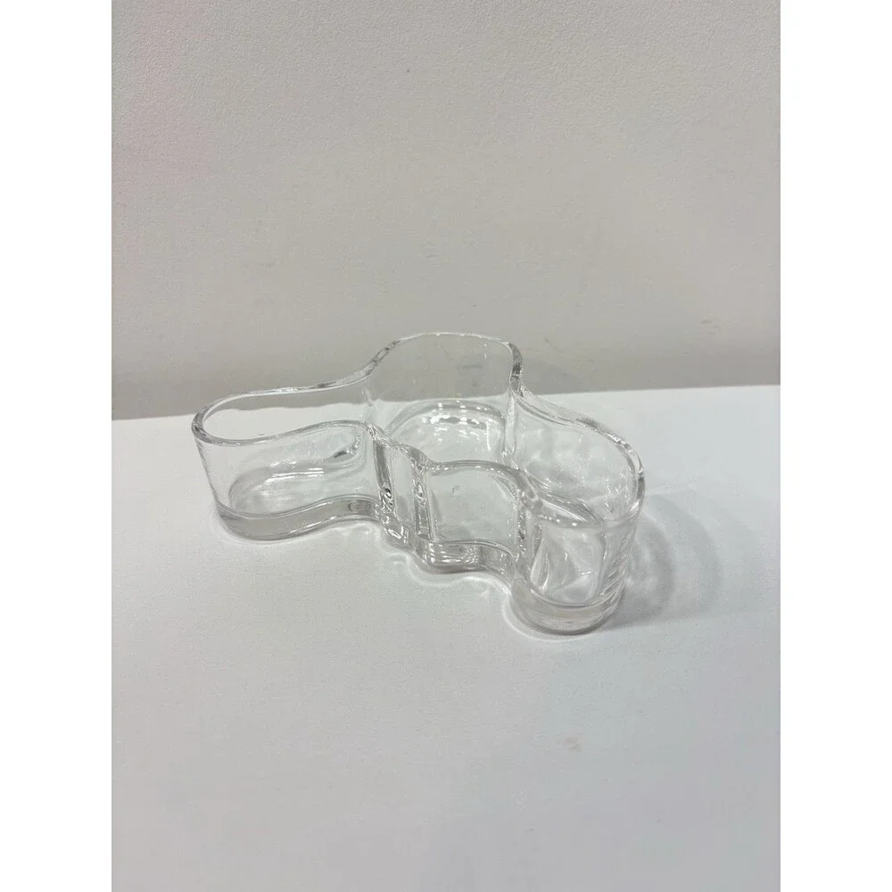 Iittala Alvar Aalto Collection bowl Clear Glass Organic Shape From Italy